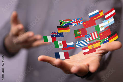 Foto United Nations World Flags, illustration.