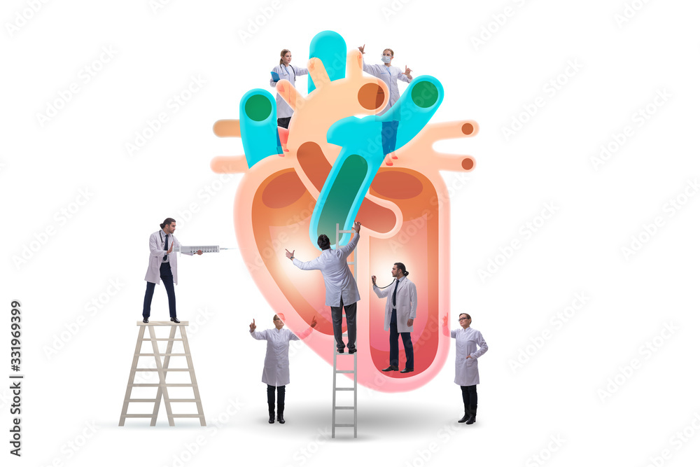 The heart examination by team of doctors The heart examination by team of doctors