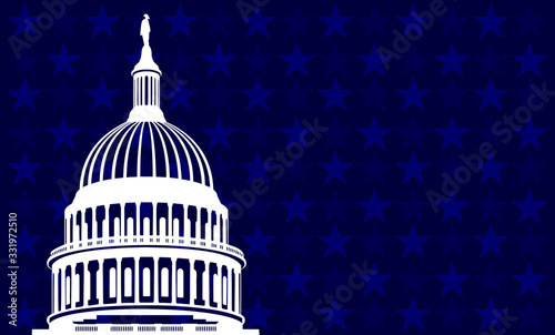 USA backgound. USA flag elements reinterpretation with the Capitol building.