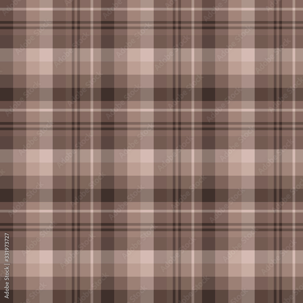 Seamless pattern in exquisite brown colors for plaid, fabric, textile, clothes, tablecloth and other things. Vector image.