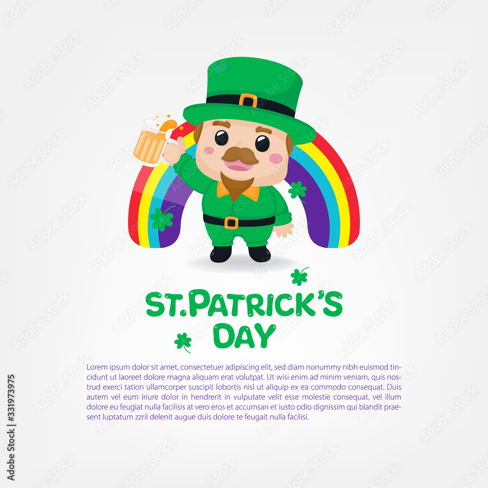 Saint Patrick's Day invitation card. Character design. Happy St. Patrick's day. Saint Patrick's Day invitation card. Character design. Happy St. Patrick's day.