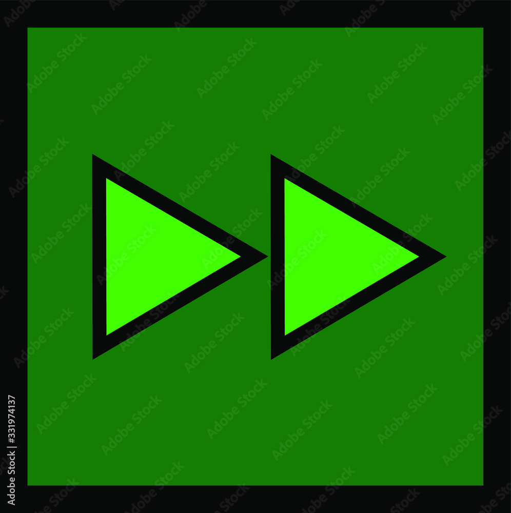 Light green forward button dark green background for music, movie and computer concepts. Light green forward button dark green background for music, movie and computer concepts.