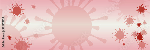 background of the red coronavirus summary. Medical Genetics Bacteriological Microorganisms.  Copy space