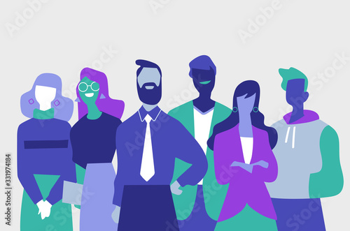 Squadra di professionisti di successo fatta di uomini e donne