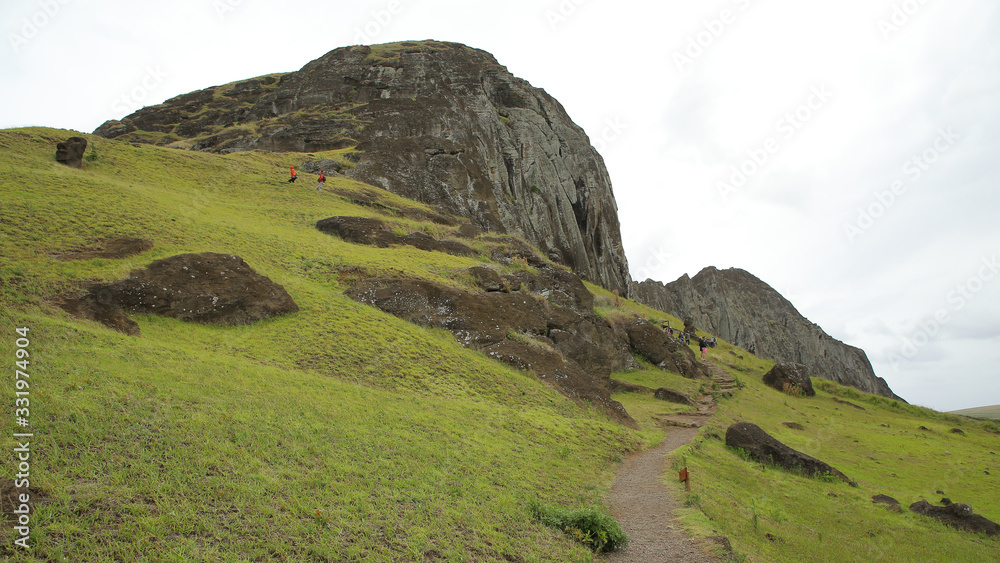 Cantera Rano Raraku en Isla de Pascua Cantera Rano Raraku en Isla de Pascua