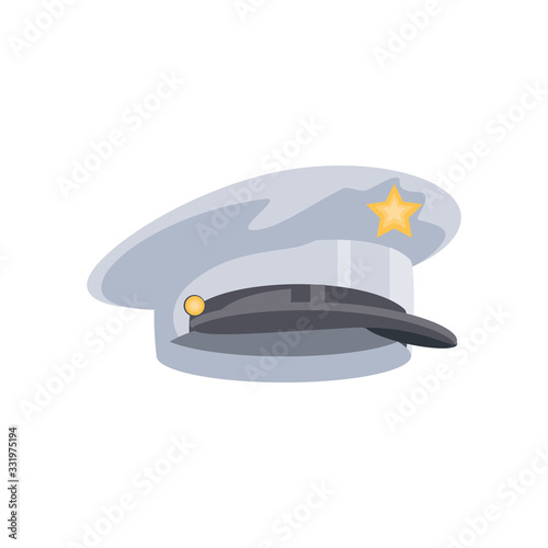 military officer cap on white background