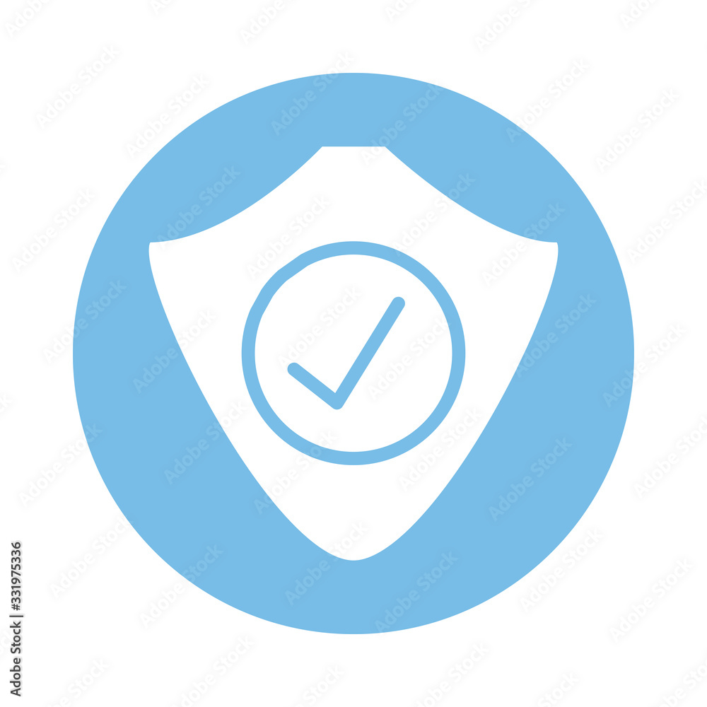 shield security with check symbol block style icon shield security with check symbol block style icon