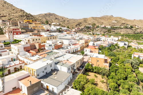 a view over Santa Fe de Mondujar town, Almeria, Andalusia, Spain