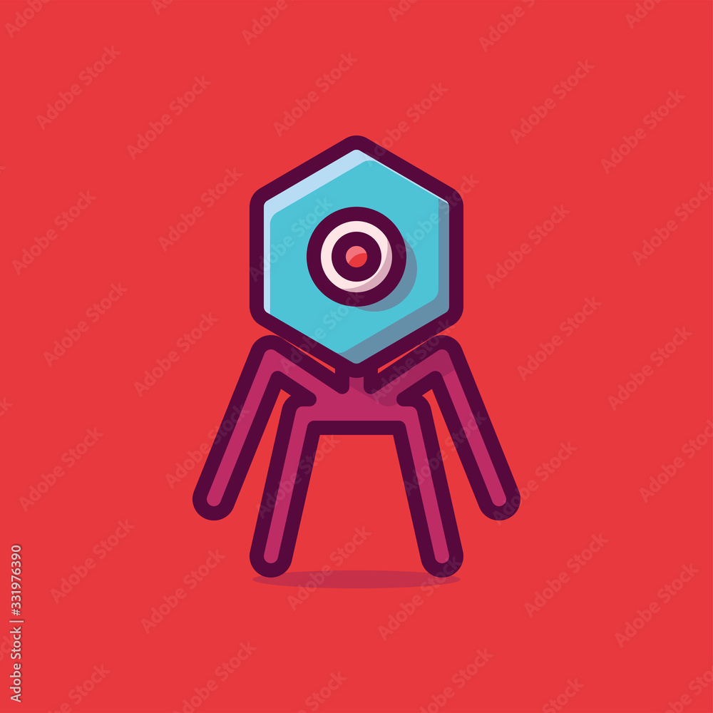 Virus Vector Icon Illustration. Flat Cartoon Style Suitable for Web Landing Page, Banner, Sticker, Background. Virus Vector Icon Illustration. Flat Cartoon Style Suitable for Web Landing Page, Banner, Sticker, Background.