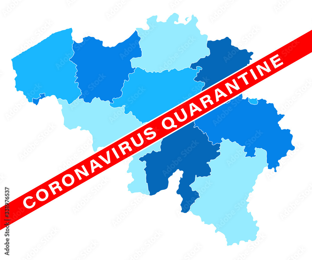 Coronavirus Quarantine Belgium map. 2019-nCoV. Map of the World Pandemic. Vector
