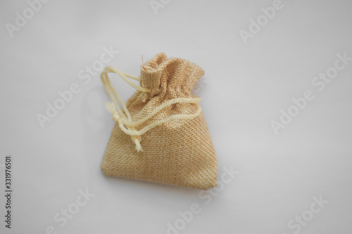 Isolated fabric bag on white background