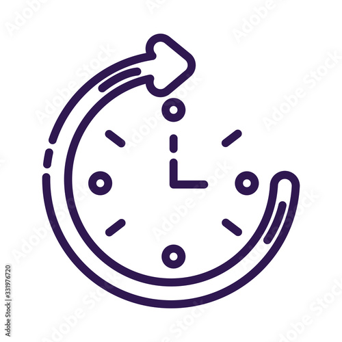 time clock with arrow around line style icon