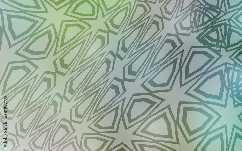 Fototapeta premium Light Green vector pattern with christmas stars. Decorative illustration with stars on abstract template. Best design for your ad, poster, banner.