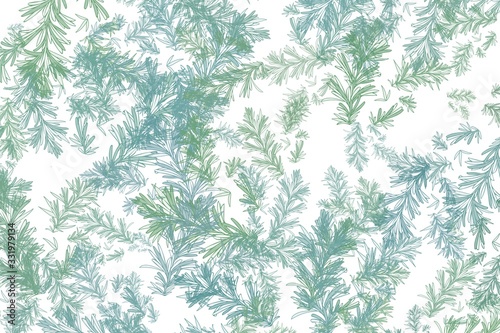 Colorful botanical illustration background. Leaf wallpaper