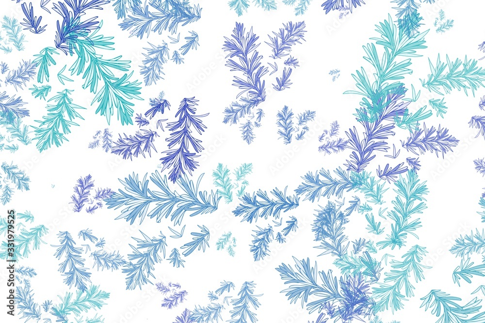 Fototapeta Colorful botanical illustration background. Leaf wallpaper