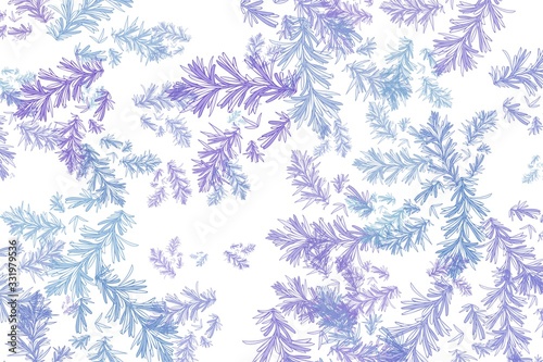 Fototapeta Naklejka Na Ścianę i Meble -  Colorful botanical illustration background. Leaf wallpaper