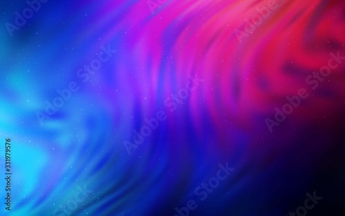 Dark Blue, Red vector background with astronomical stars. Space stars on blurred abstract background with gradient. Smart design for your business advert.