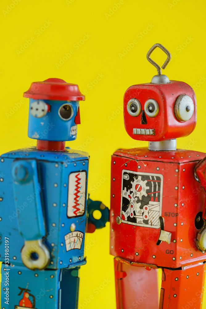 Fototapeta premium A vintage wind up toy robot