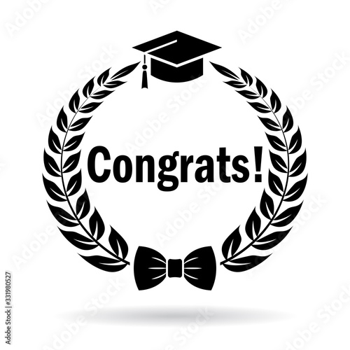 Congrats graduation vector icon