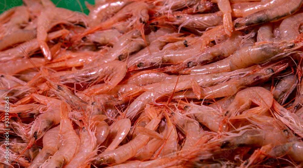 Gastronomy prawns for cooking