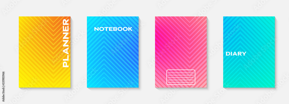 Minimal vector abstract cover notebook design. Planner and diary cover for print. Abstract design for copybook brochures and school books. Notebook paper. Brochure, book, magazine template.