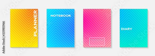 Minimal vector abstract cover notebook design. Planner and diary cover for print. Abstract design for copybook brochures and school books. Notebook paper. Brochure, book, magazine template.