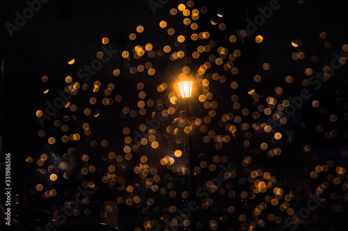 Abstract lantern. Lantern at night. Night abstraction. Background.
