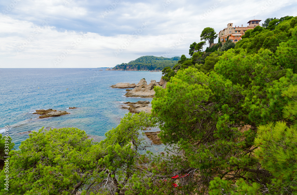 Beautiful view of rocky coast, Lloret de Mar, Costa Brava, Catalonia, Spain Beautiful view of rocky coast, Lloret de Mar, Costa Brava, Catalonia, Spain