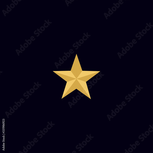 Gold Star logo in elegant style geometry with dark blue background - vector file very easy to edit). - Vector