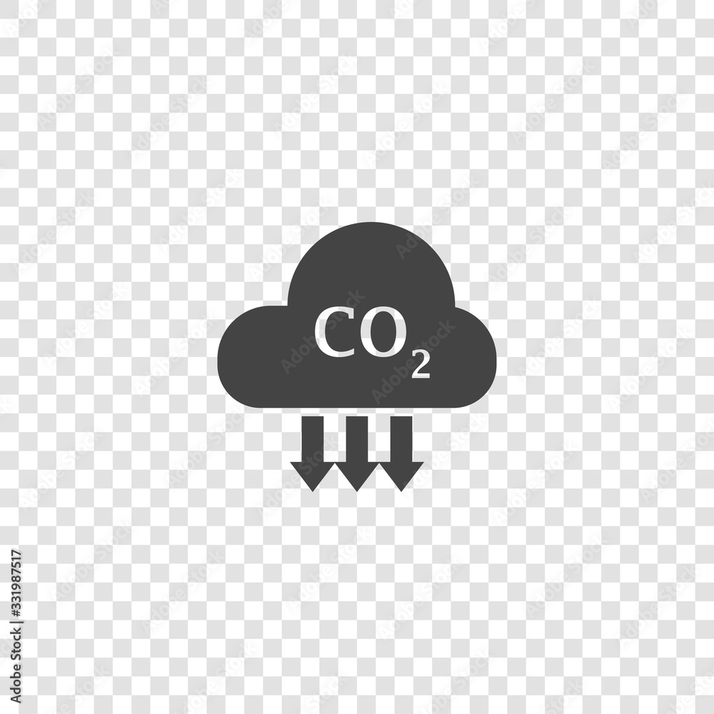 Carbon dioxide vector icon on transparent background. Carbon dioxide vector icon on transparent background.