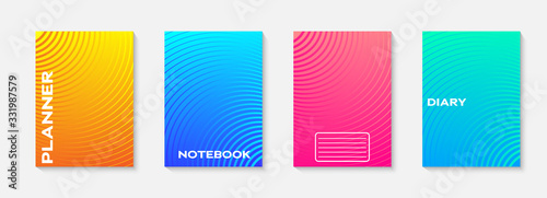 Minimal vector abstract cover notebook design. Planner and diary cover for print. Abstract design for copybook brochures and school books. Notebook paper. Brochure, book, magazine template.