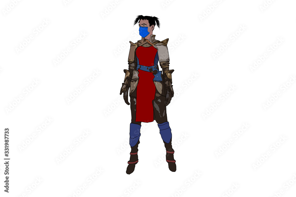 character online game with a quarantine protective mask character online game with a quarantine protective mask