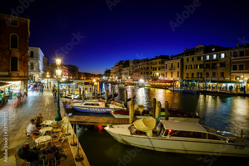 Venice  Italy - 10 Oct  2019  City landscape. View from Realto Bridge