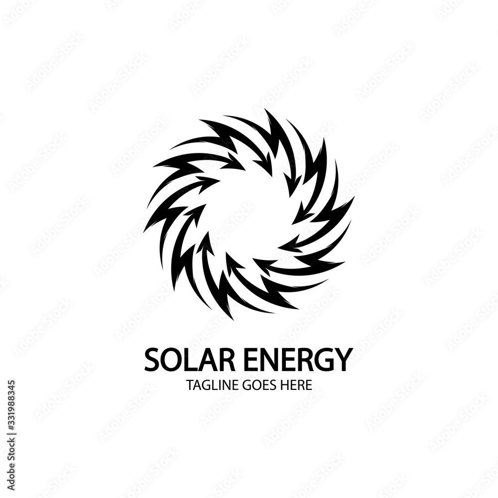 Fototapeta premium Solar energy panel and sun icon isolated on white background