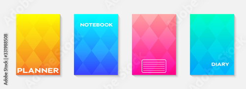 Minimal vector abstract cover notebook design. Planner and diary cover for print. Abstract design for copybook brochures and school books. Notebook paper. Brochure, book, magazine template.