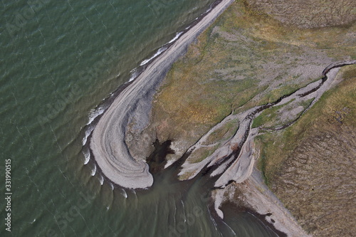 Tundra landscape in summer, Taymyr peninsula, aerial view photo
