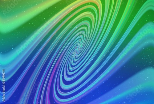 Light Blue, Green vector texture with milky way stars. Shining colored illustration with bright astronomical stars. Pattern for futuristic ad, booklets.