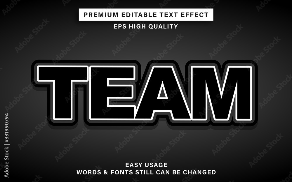 team text effet
