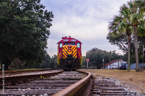  Train parked on the tracks in Newberry, Florida.