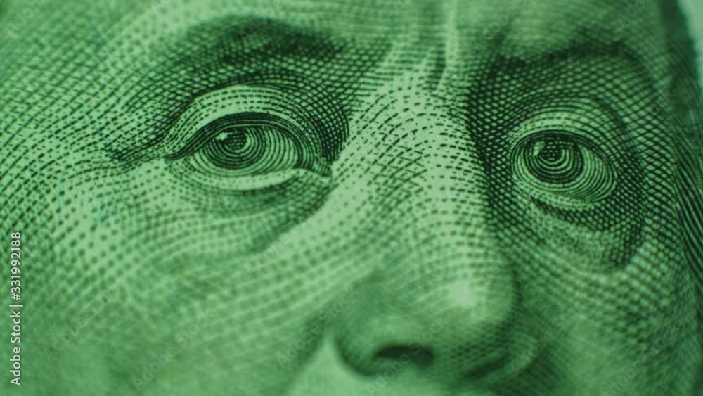 Benjamin Franklin portrait. Independence success. 100 US dollar bill.