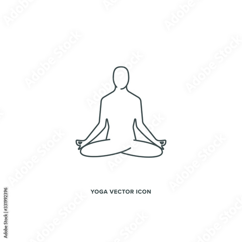Vector icon depicting yoga, meditation, inner balance. 