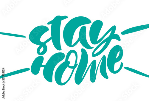 Stay home lettering vector text in form of face mask. Surgical procedure coronavirus. For doctors, nurses and people. Covid-19 outbreak. Health care and personal hygiene product
