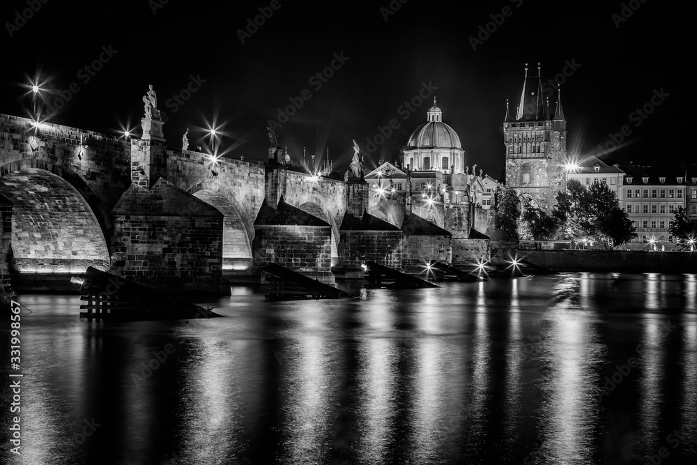 Fototapeta premium Charles Bridge by night, Prague