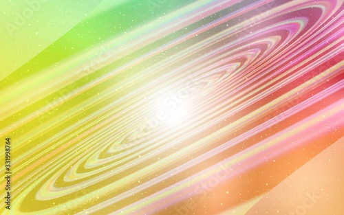Light Green, Red vector texture with milky way stars. Space stars on blurred abstract background with gradient. Smart design for your business advert.