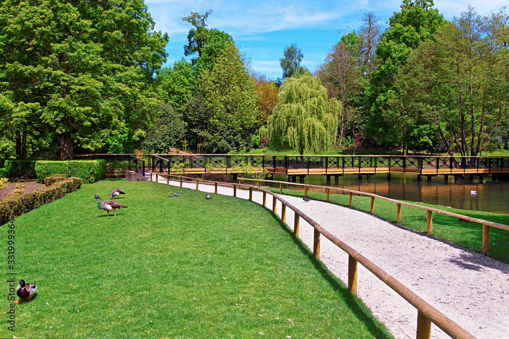 Path in the park at Leeds Castle in Kent