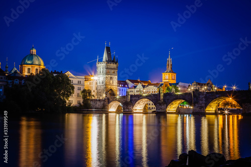 Charles Bridge by night  Prague