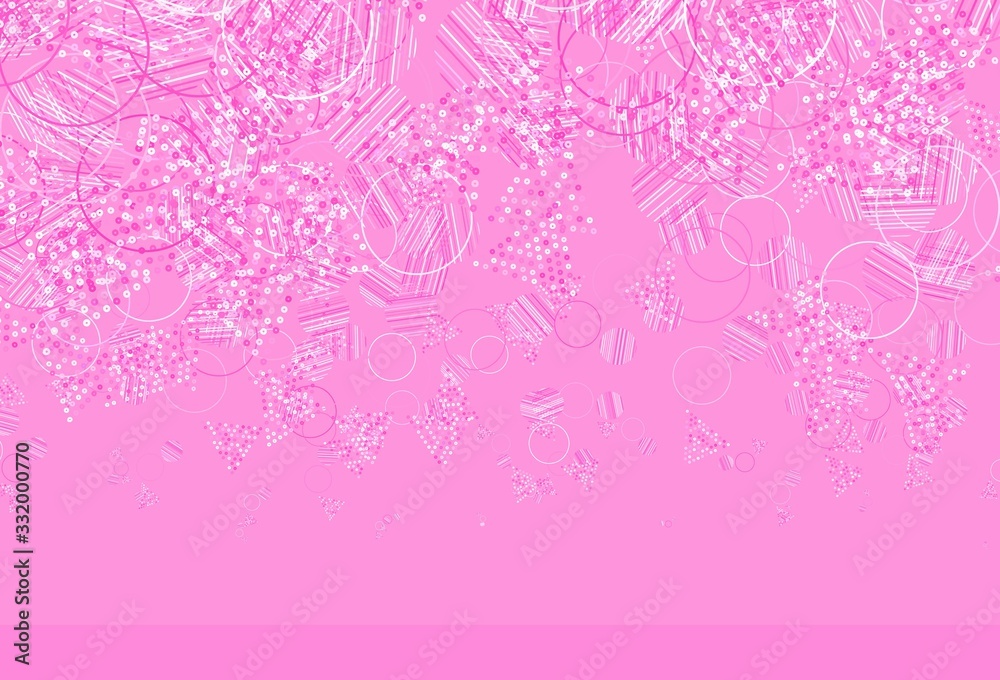 Light Pink vector background with polygonal style with circles.