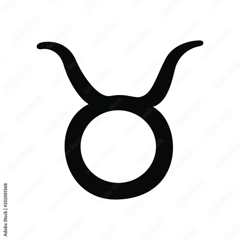 Vector Taurus zodiac sign. Astrology horoscope symbol on white background.  Векторный объект Stock | Adobe Stock