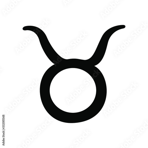 Vector Taurus zodiac sign. Astrology horoscope symbol on white background.