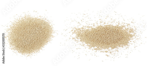 Schilderij op canvas Set active dry yeast isolated on white background, top view